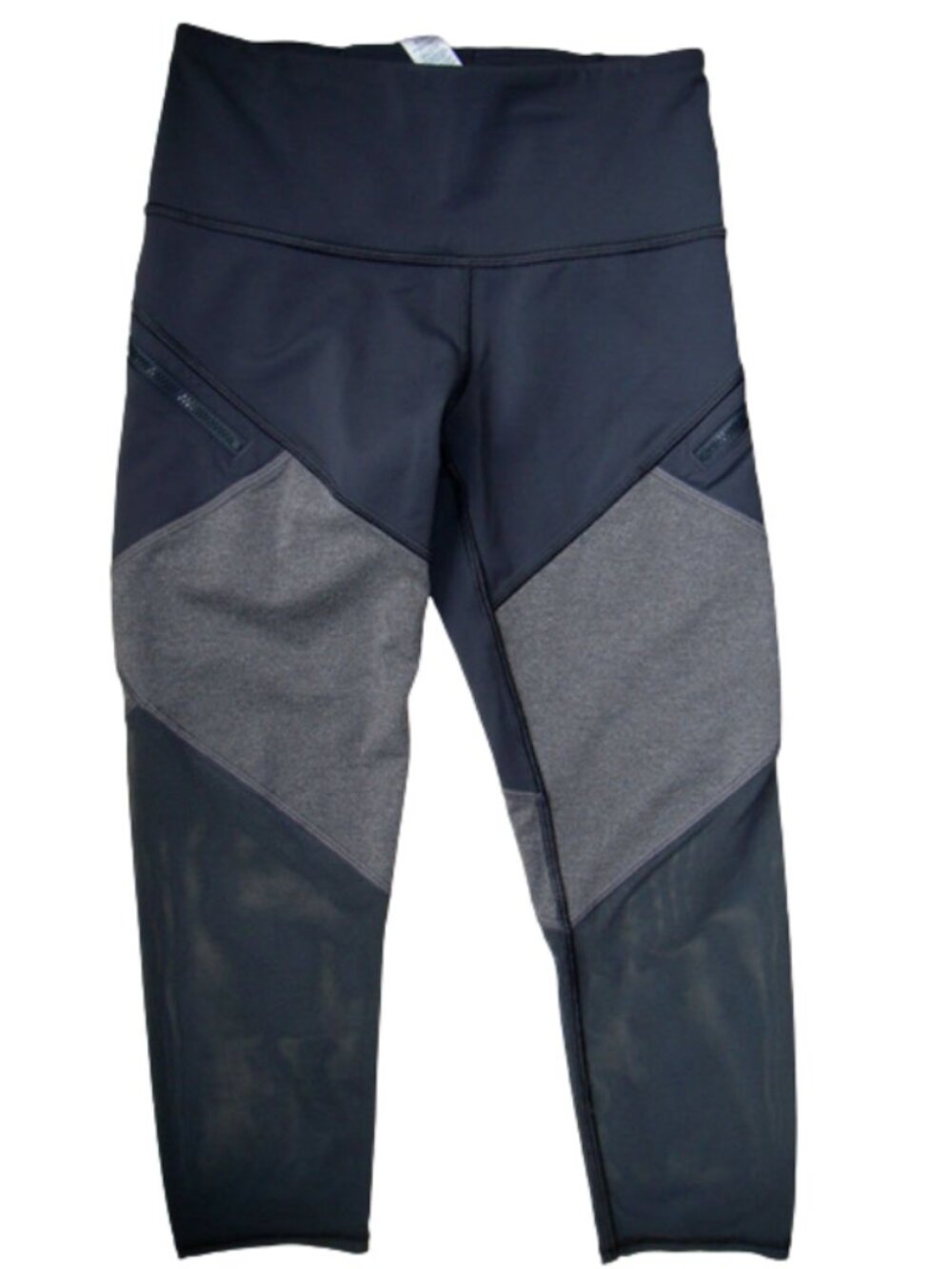 Ivivva Girl by Lululemon 🍋 Clearly Brezzy Crop mesh pocket grey legging size 12